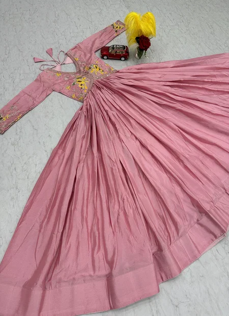 PC 542 Chinon With Heavy Embroidery Thread Work Gown Best Wholesale Shop In Surat